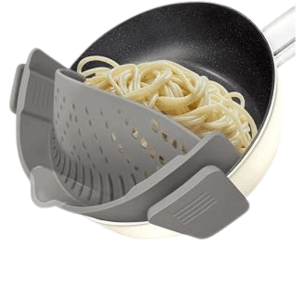 silicone strainer or clip on colander